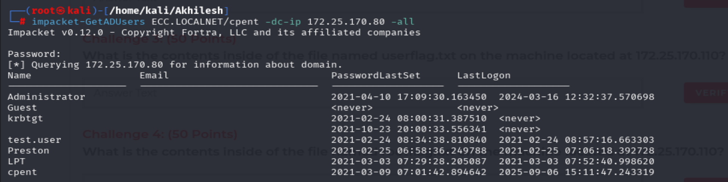 GetADUsers Output
